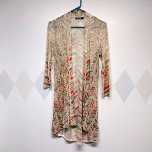 Nic & Zoe lightweight linen blend long line cardigan size S